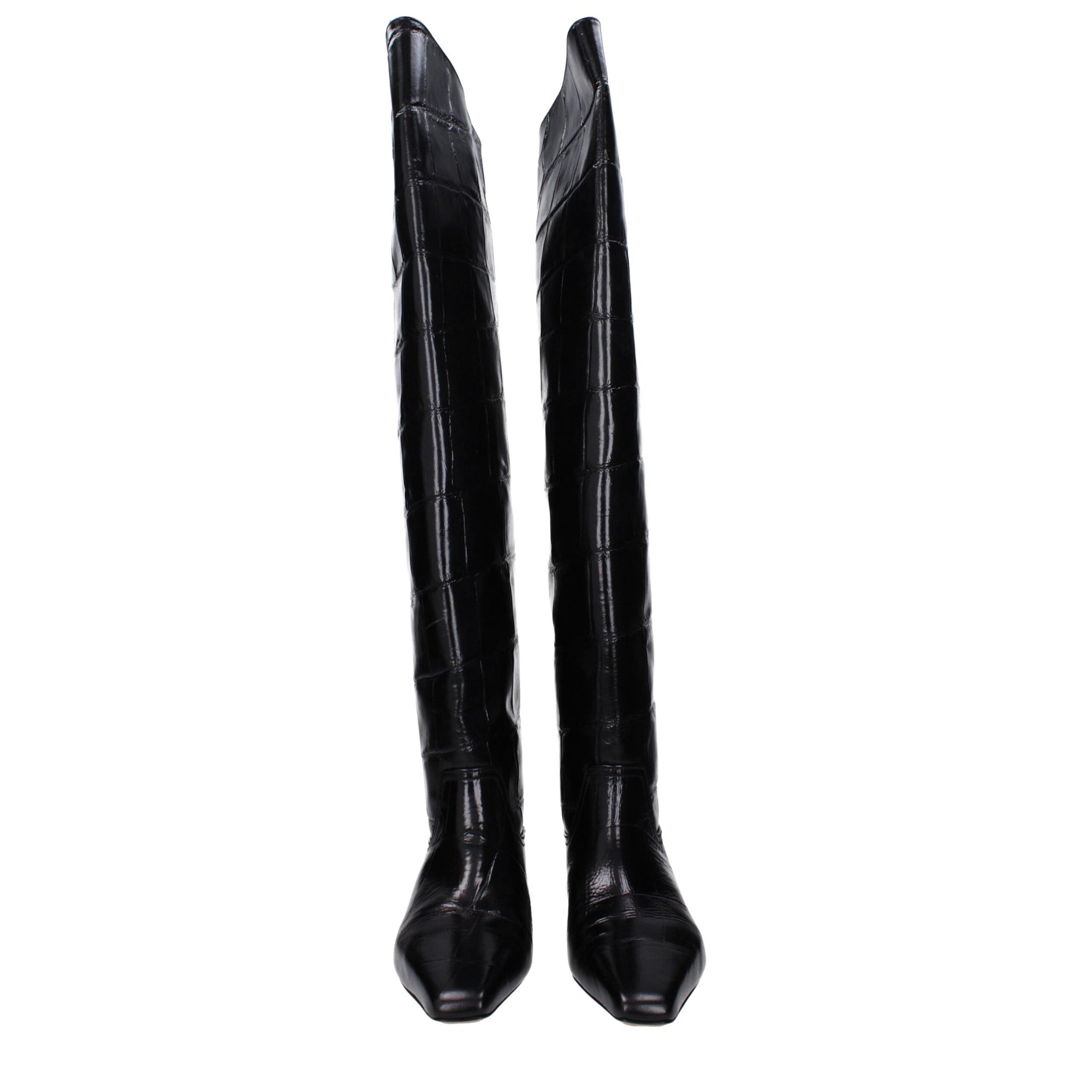 Paris Texas Black Leather Over The Knee