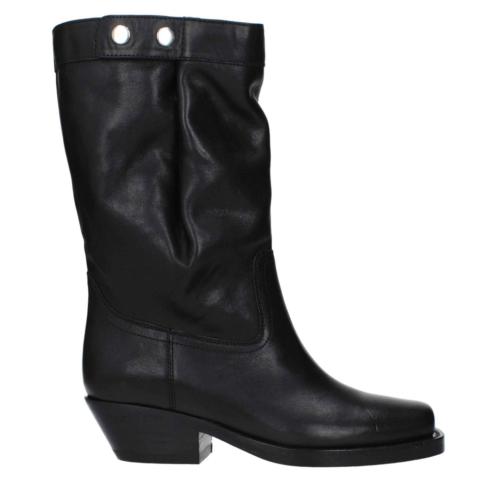 Isabel Marant Black Leather Ankle Boots