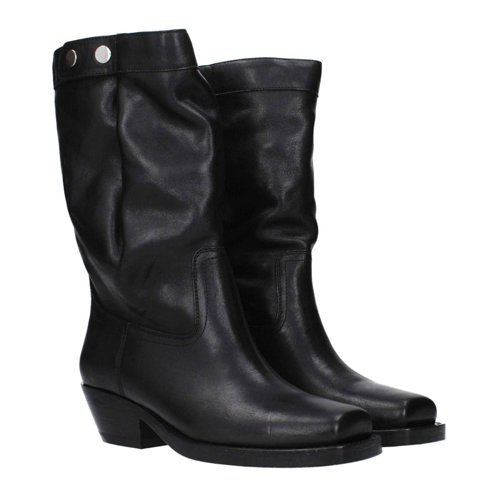 Isabel Marant Black Leather Ankle Boots