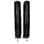 Paris Texas Black Leather High Heel Boots