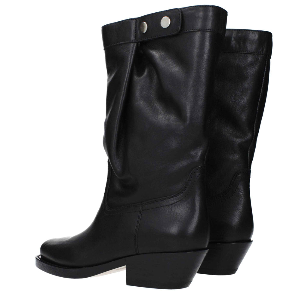 Isabel Marant Black Leather Ankle Boots