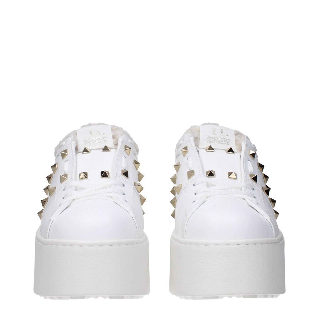 Valentino Garavani White Leather Platform Sneakers