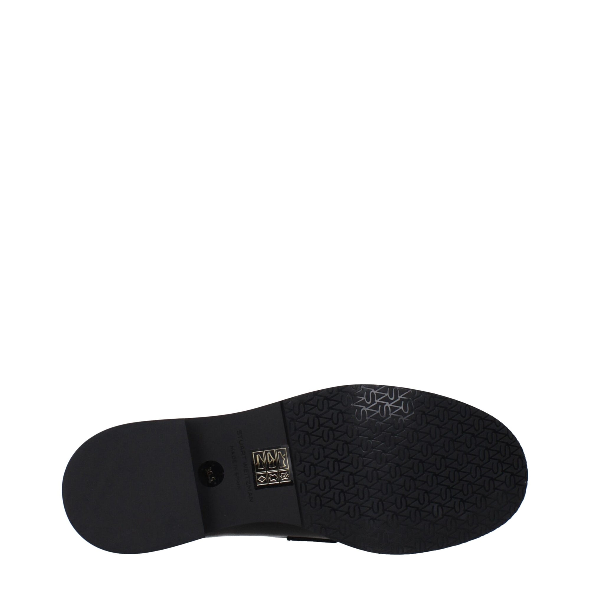 Stuart Weitzman Black Leather Slip-On Loafers