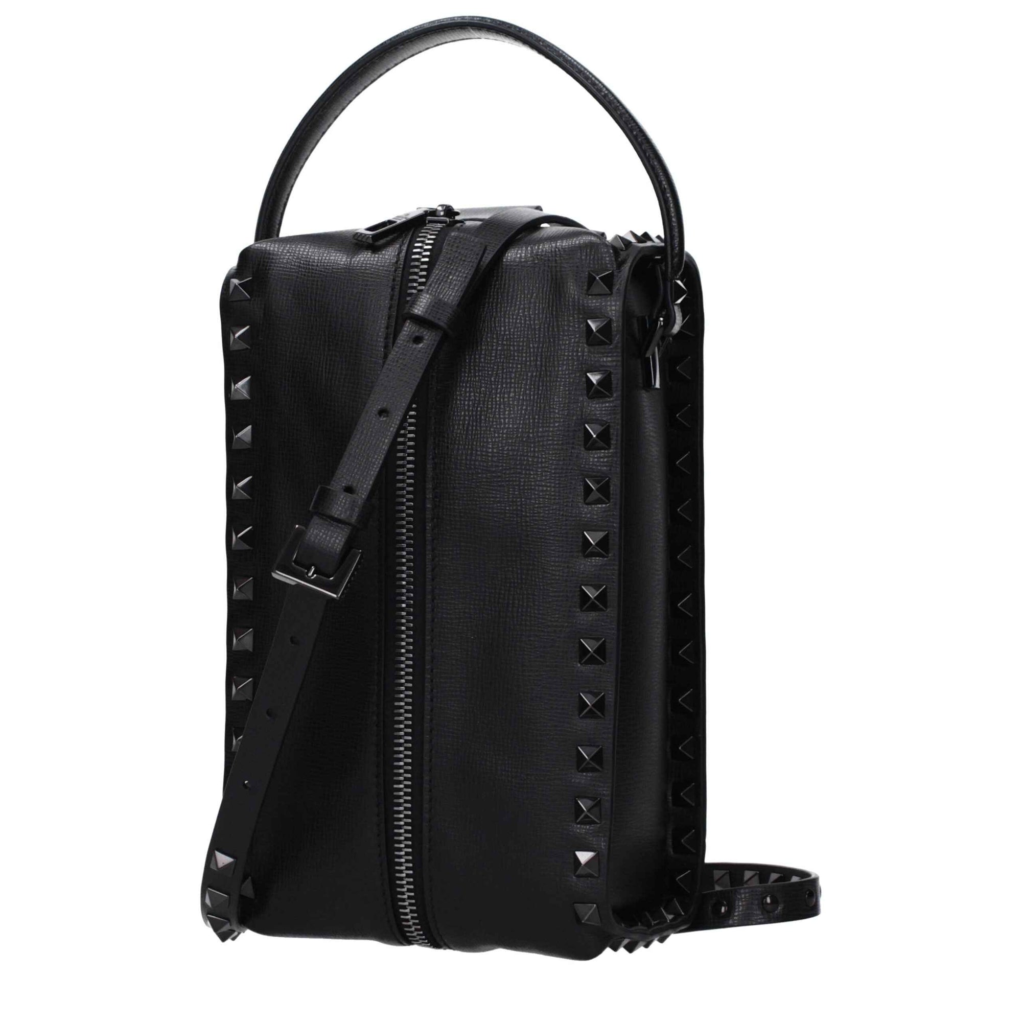Valentino Garavani Black Leather Clutch Bags