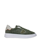 Philippe Model Green Leather Low Top Sneakers