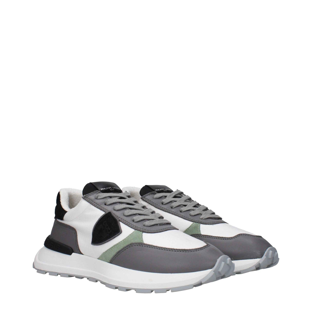 Philippe Model White Fabric Athletic Sneakers