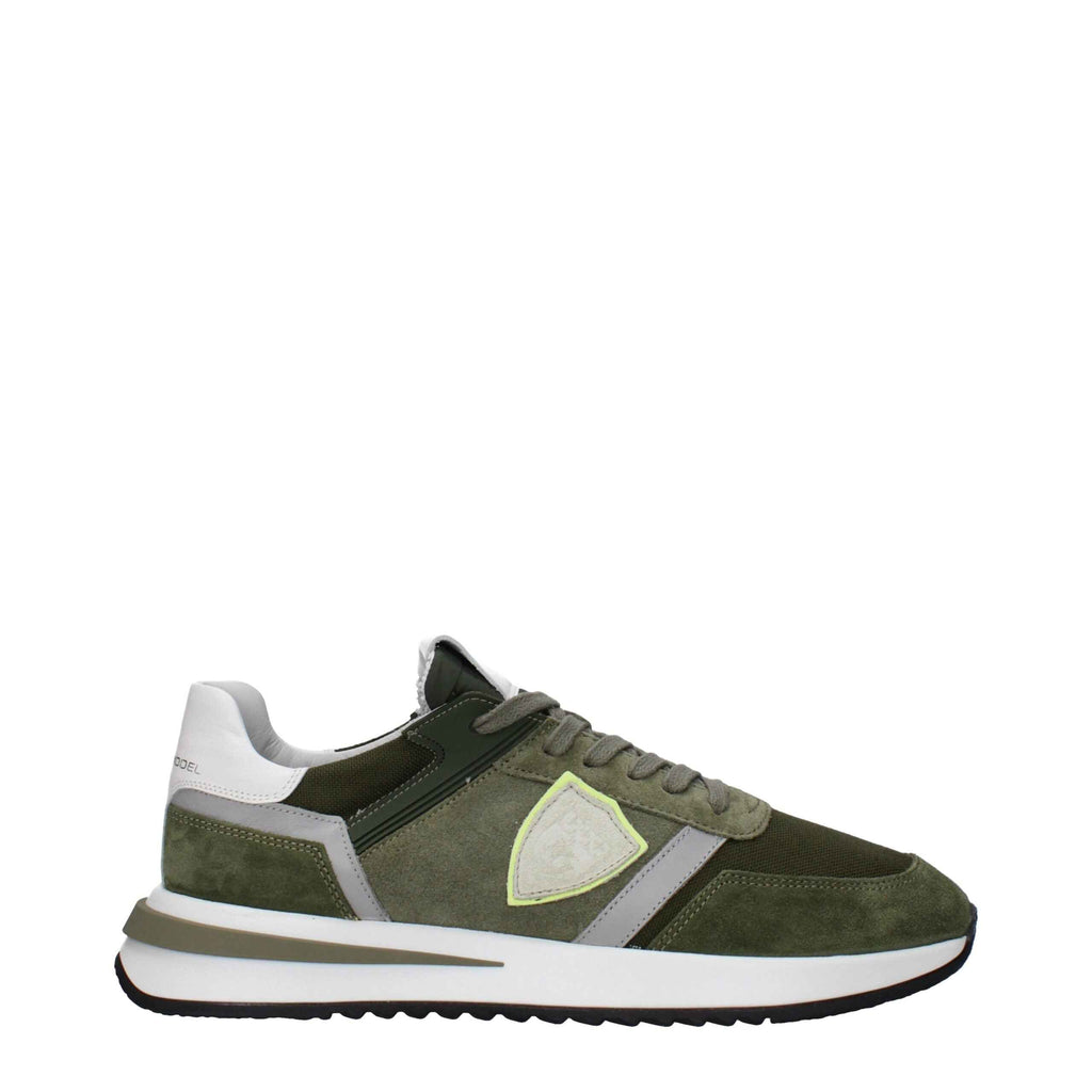 Philippe Model Green Leather Athletic Sneakers
