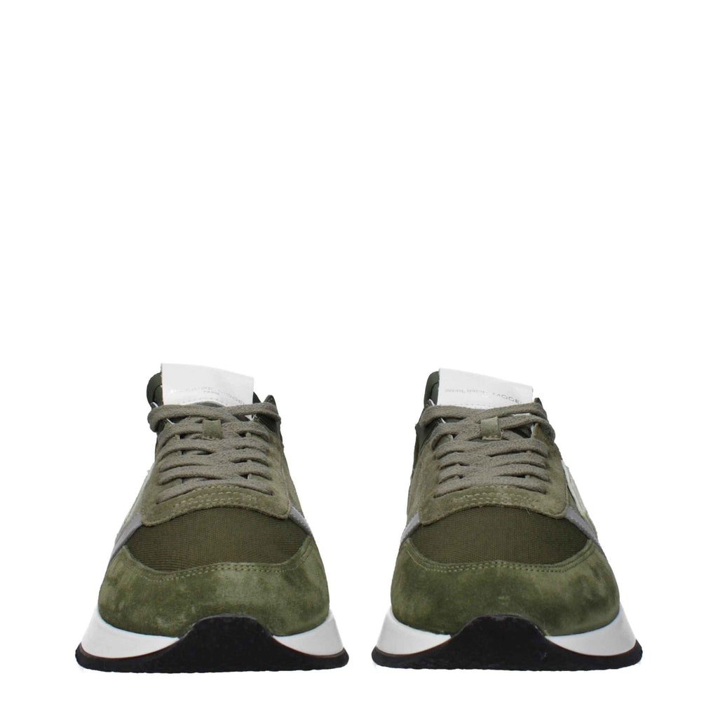 Philippe Model Green Leather Athletic Sneakers