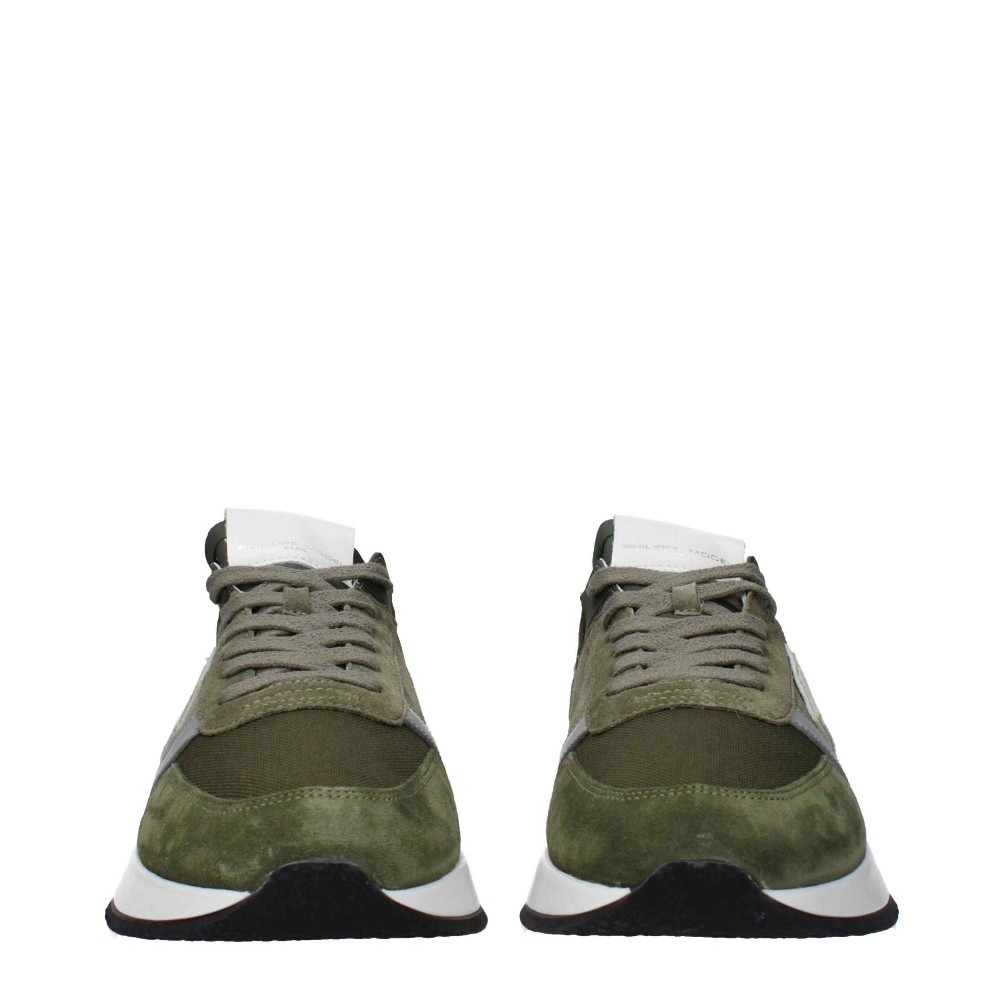Philippe Model Green Leather Athletic Sneakers