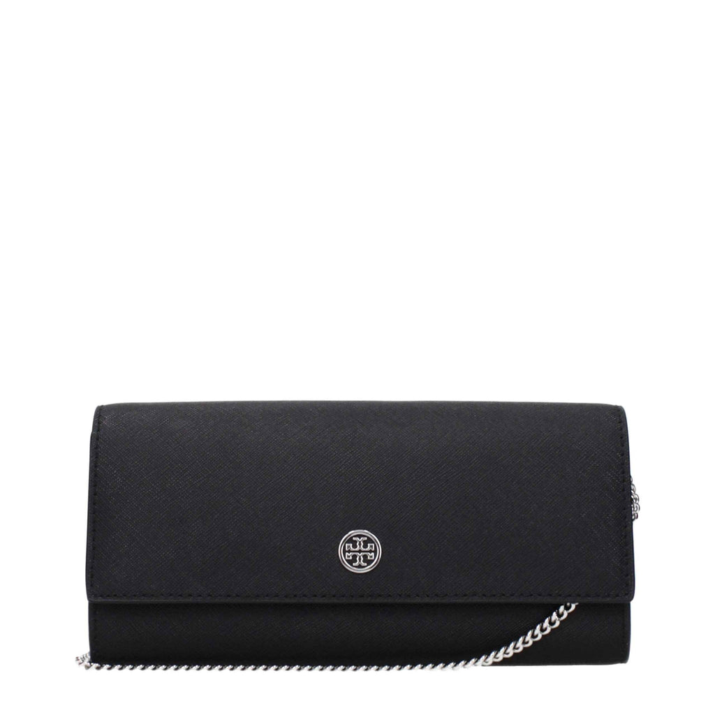 Tory Burch Black Leather Clutch Bag