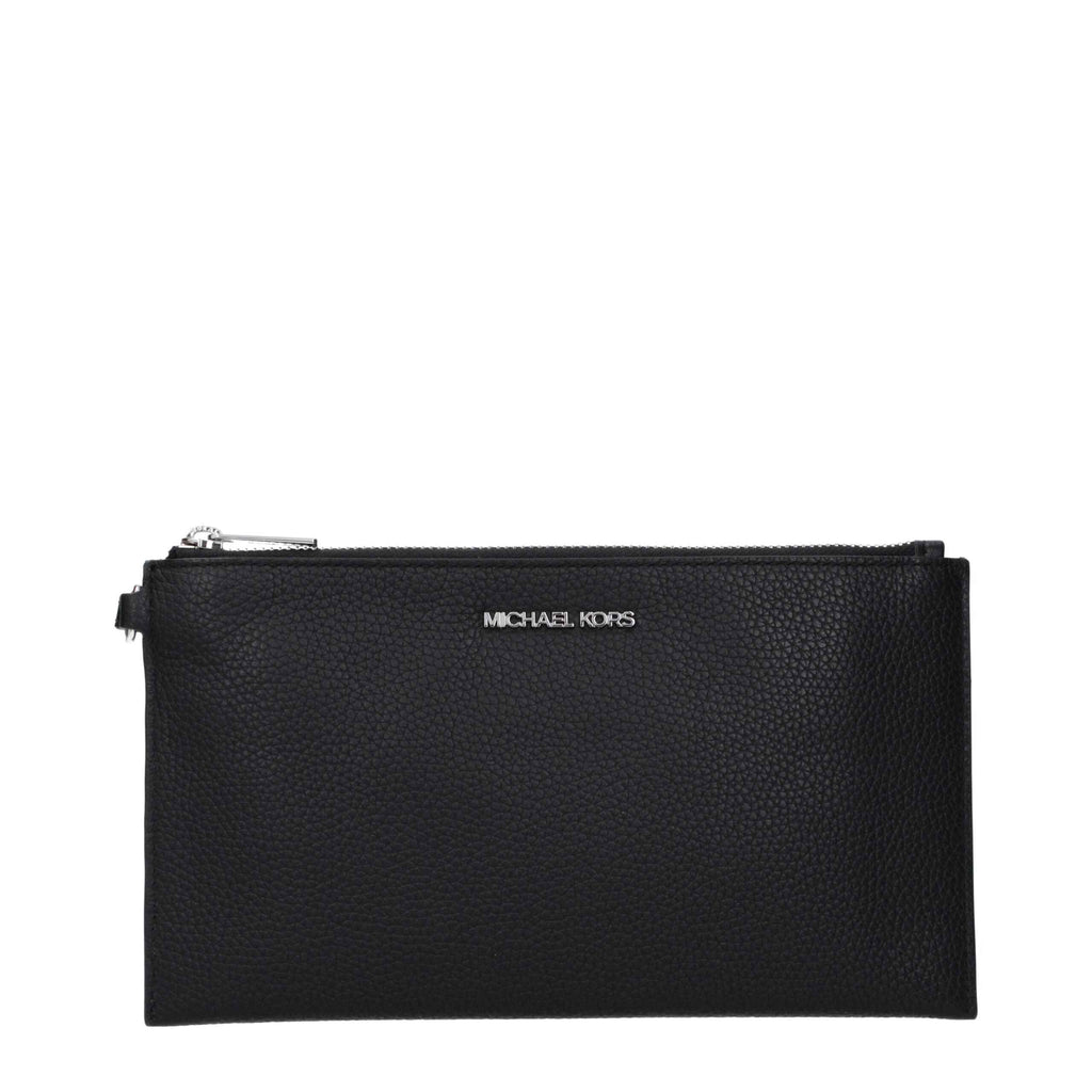 Michael Kors Black Leather Clutch Bag