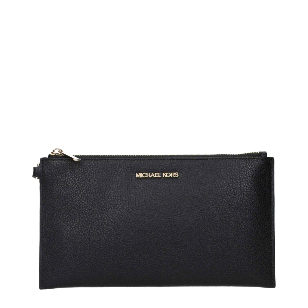 Michael Kors Black Leather Clutch Bag