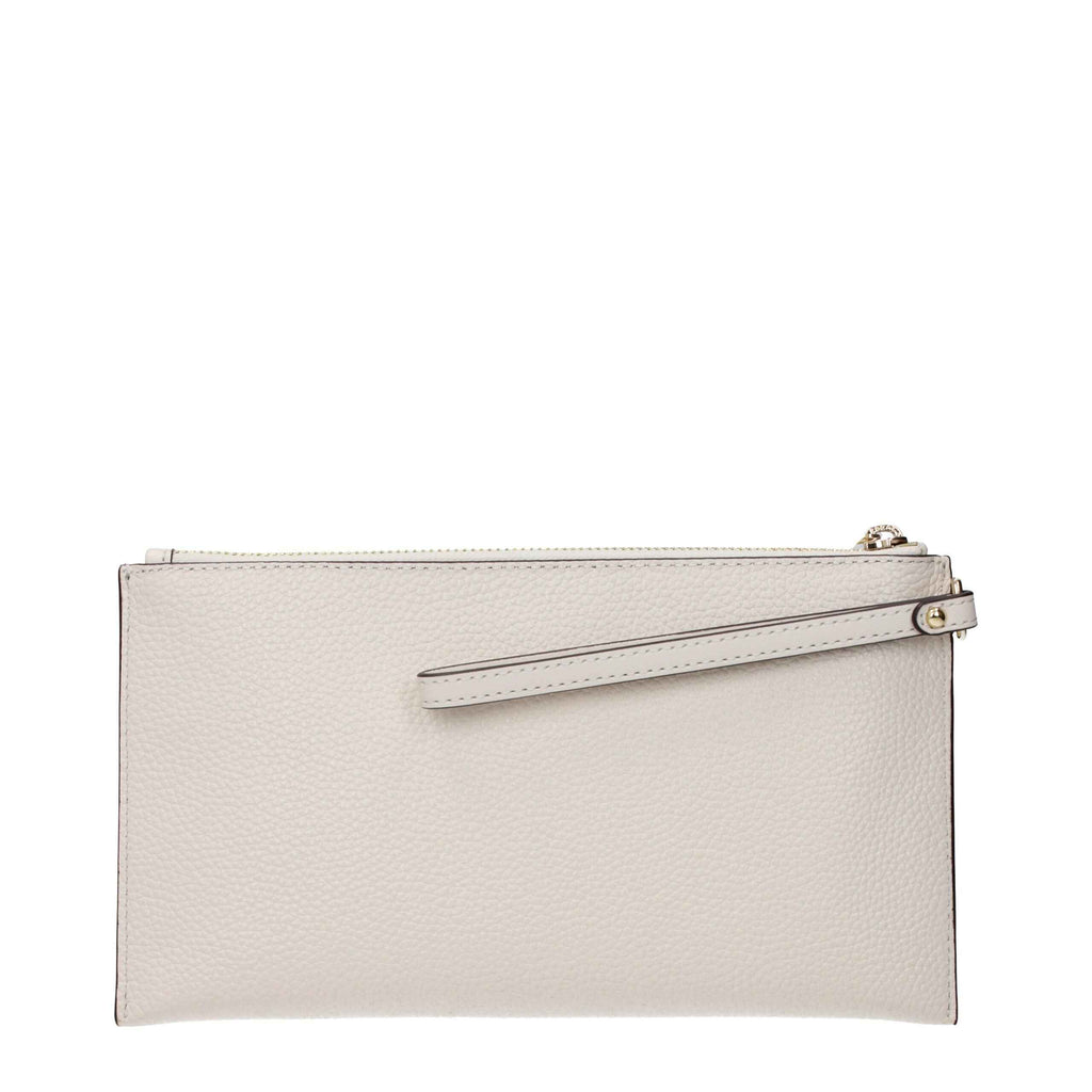 Michael Kors Beige Leather Clutch Bag