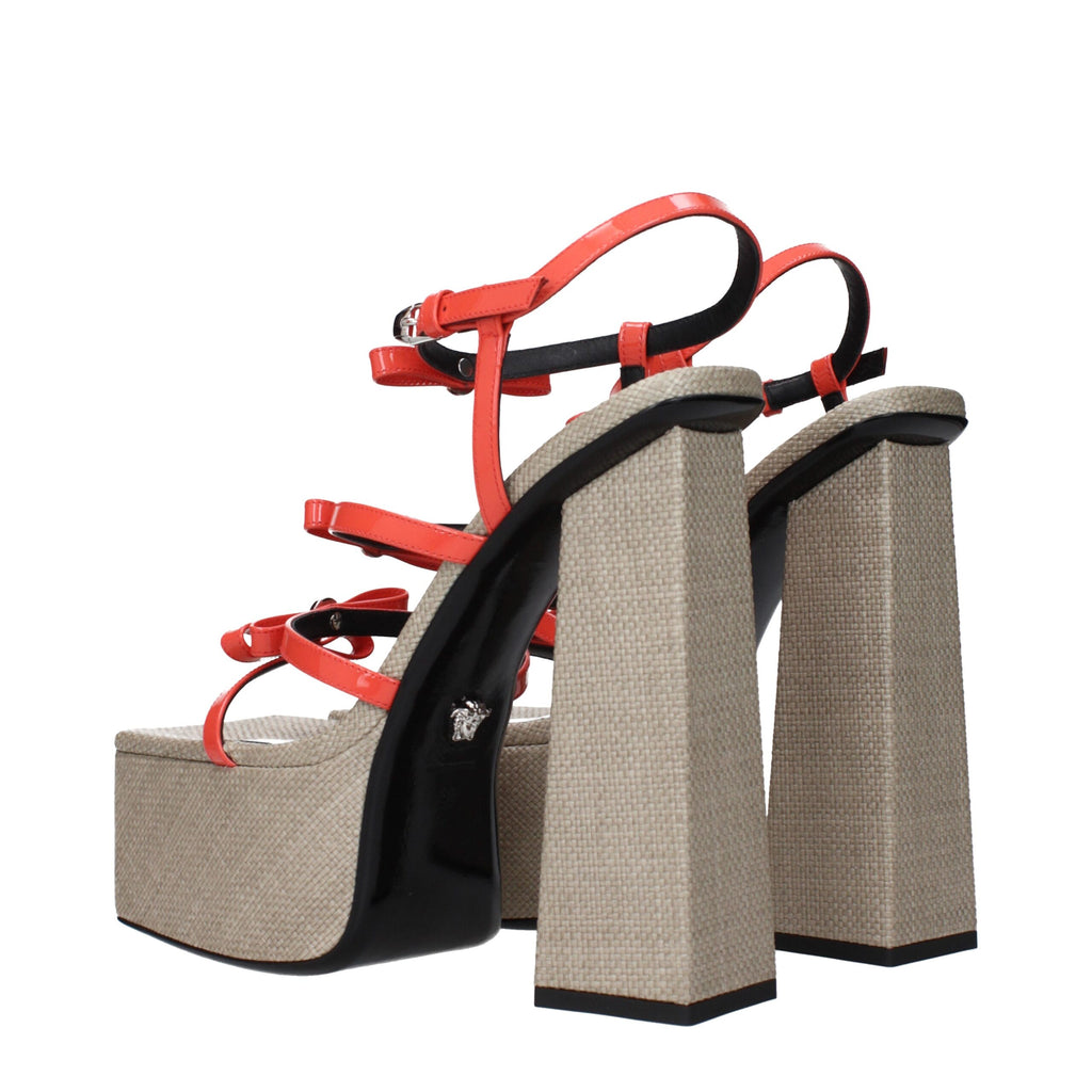 Versace Orange Leather Platforms