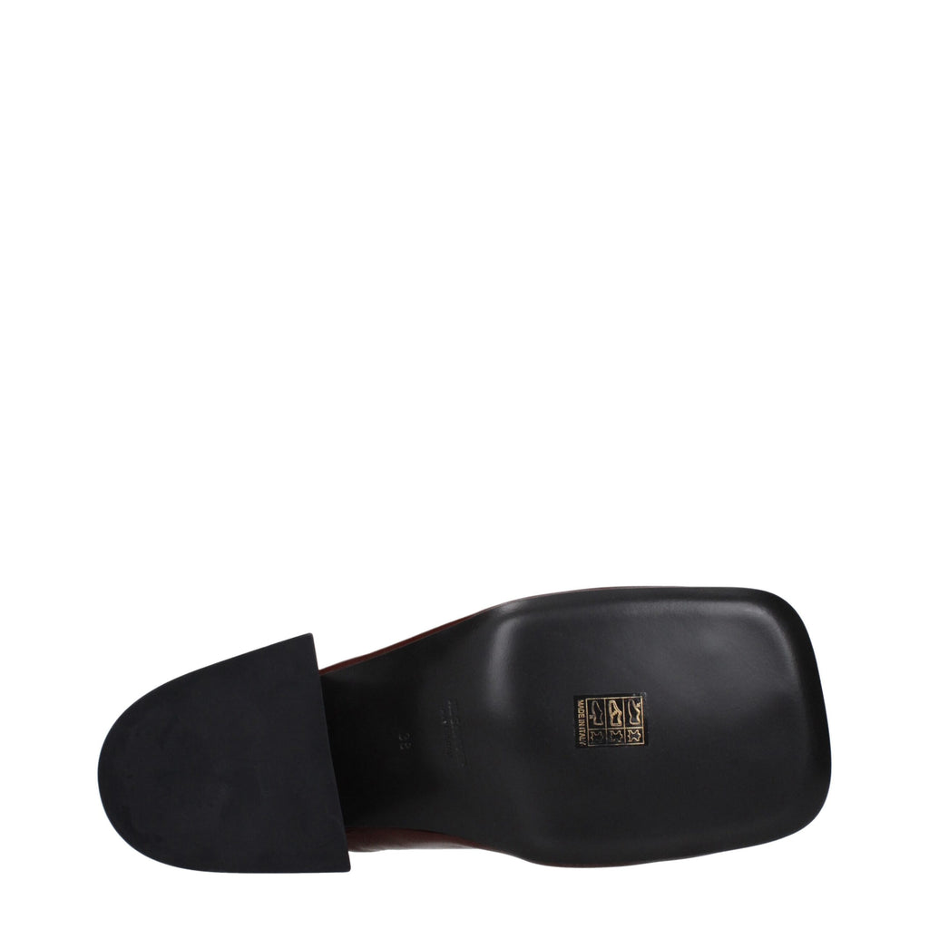 Jil Sander Red Leather Mules