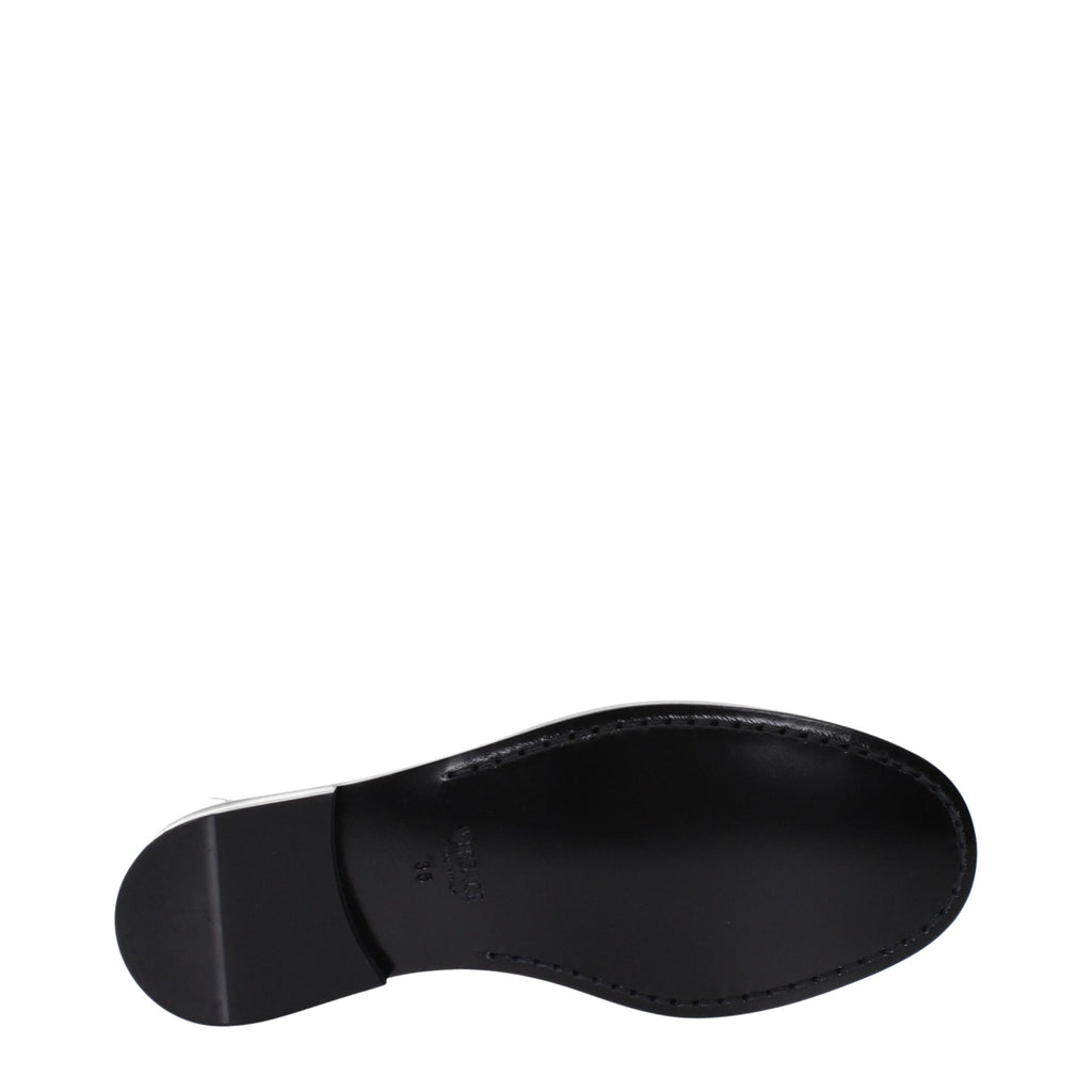 Versace Gray Leather Slip-On Loafers