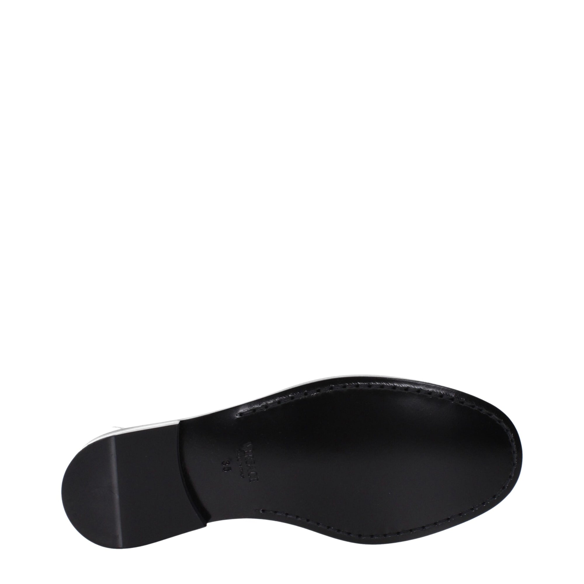 Versace Gray Leather Slip-On Loafers