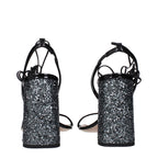 Miu Miu Black Leather Platform Sandals