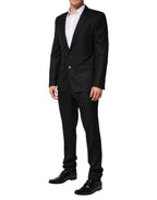 Dolce & Gabbana Black Jacquard Single Breasted 2 Piece Suit
