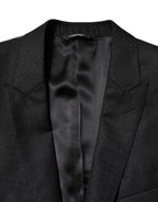 Dolce & Gabbana Black Jacquard Single Breasted 2 Piece Suit