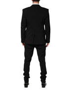 Dolce & Gabbana Black Cotton Single Breasted 2 Piece Suit
