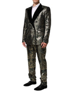 Dolce & Gabbana Metallic Floral Jacquard Silk 2 Piece Suit