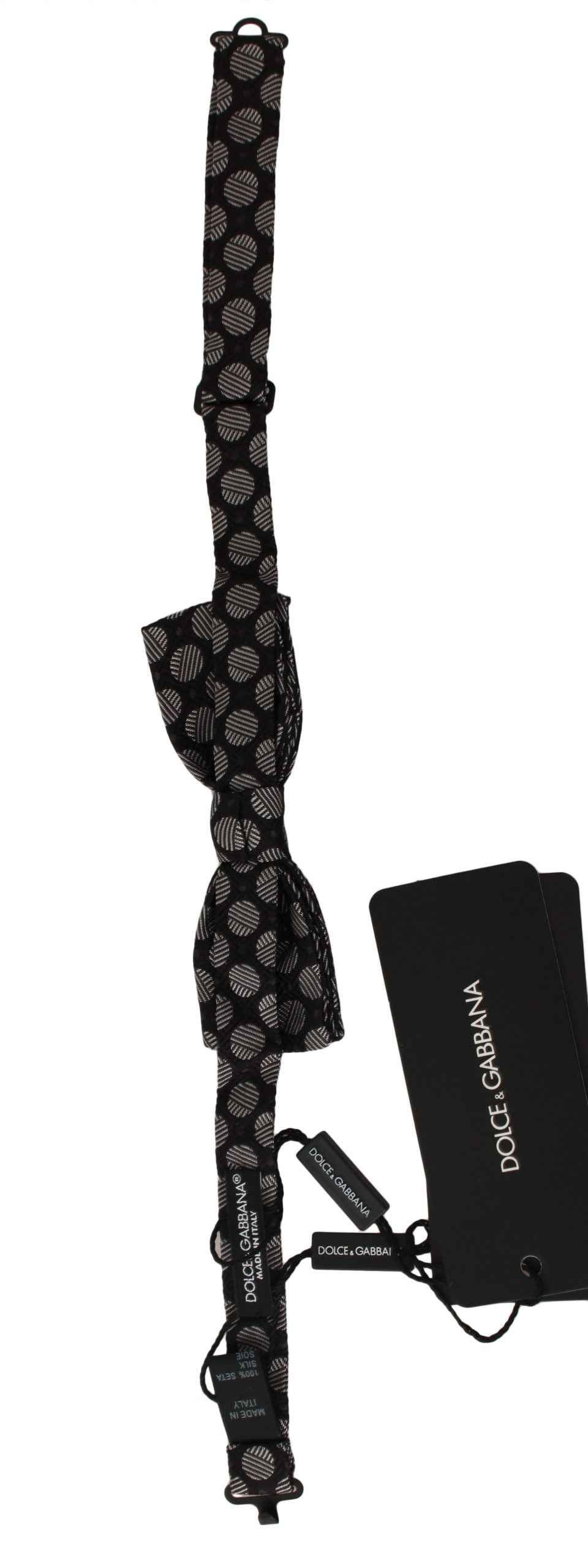 Dolce & Gabbana Brown Silk Polka Dot Jacquard Men  Bow Tie Papillon