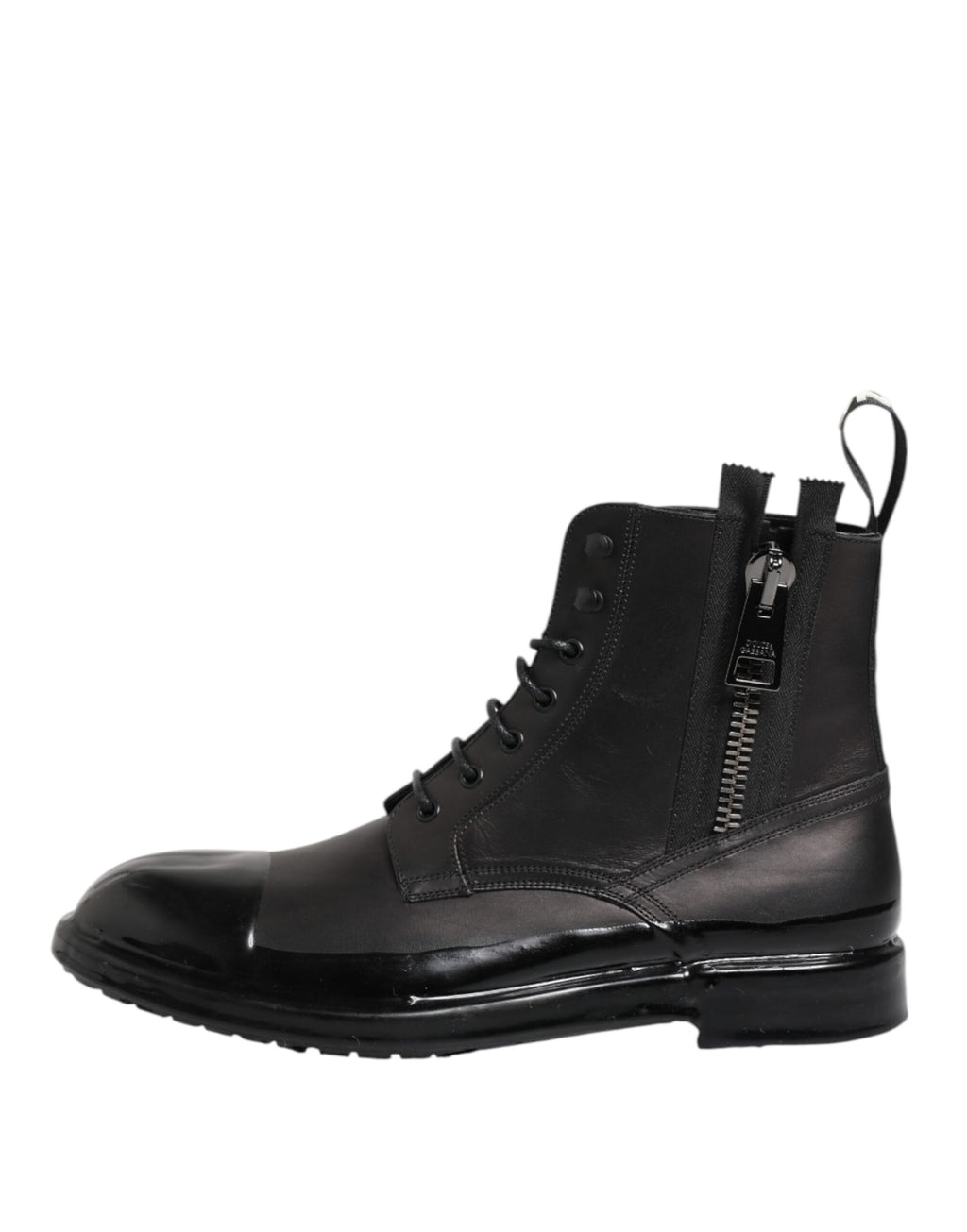 Dolce & Gabbana Brown Black Lace Up Mid Calf Men Boots Shoes
