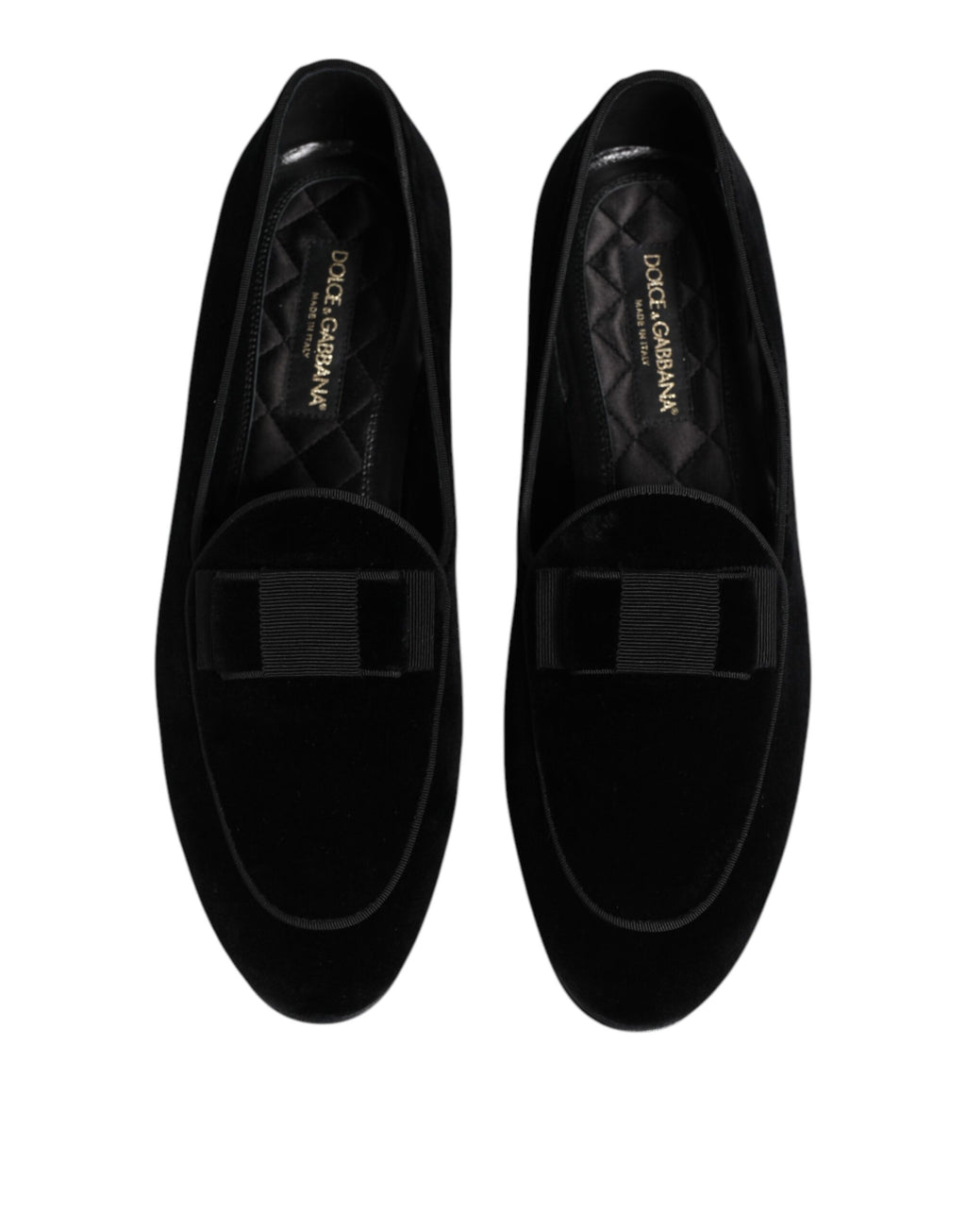Dolce & Gabbana Black Velvet Loafers Formal Men Dress Shoes