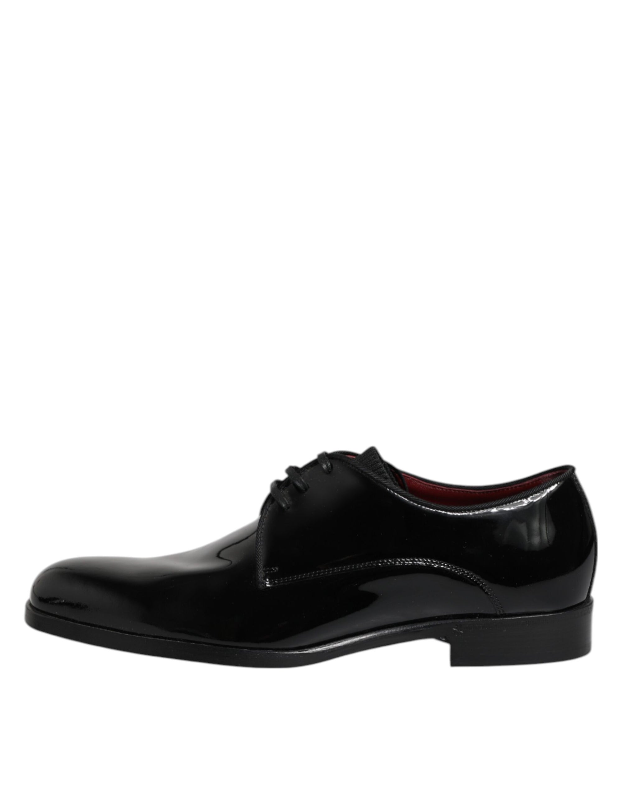 Dolce & Gabbana Black Leather Lace Up Men Derby Formal Shoes
