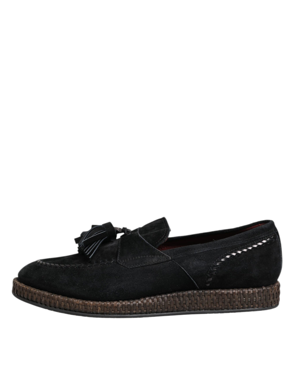 Dolce & Gabbana Black Suede Tassel Embellished Loafers Shoes