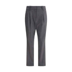 Brunello Cucinelli Yellow Fleece Wool Casual Pants