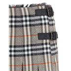 Burberry Gray Wool Mini Skirt