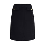 Chloé Black Wool Midi Skirt