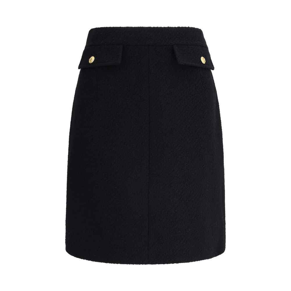 Chloé Black Wool Midi Skirt