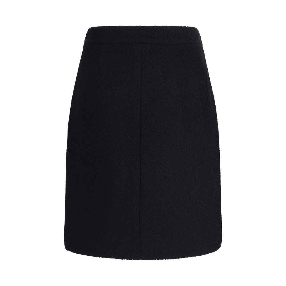 Chloé Black Wool Midi Skirt