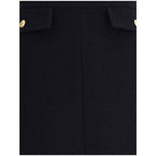 Chloé Black Wool Midi Skirt