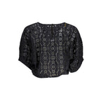 Desigual "Black Polyester Women Blouse with Contrasting Elastic Waistband"