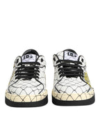 Dolce & Gabbana White Logo Print Low Top Men Sneakers Shoes