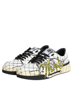Dolce & Gabbana White Logo Print Low Top Men Sneakers Shoes