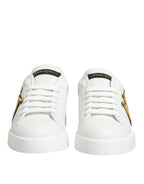 Dolce & Gabbana White Crown Patch Portofino Men Sneakers Shoes