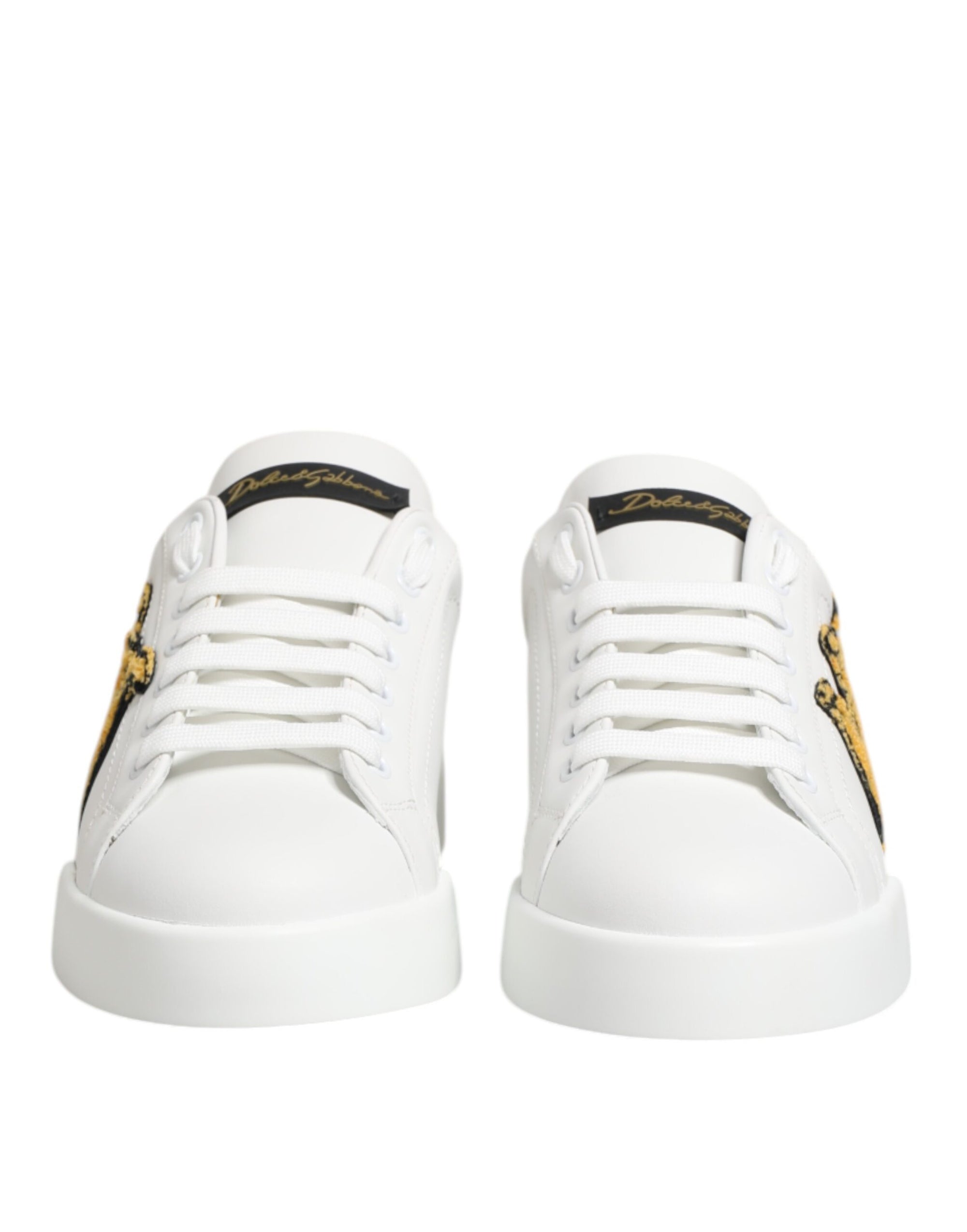 Dolce & Gabbana White Crown Patch Portofino Men Sneakers Shoes