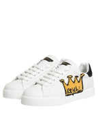 Dolce & Gabbana White Crown Patch Portofino Men Sneakers Shoes