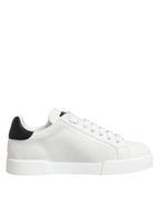 Dolce & Gabbana White Crown Patch Portofino Men Sneakers Shoes