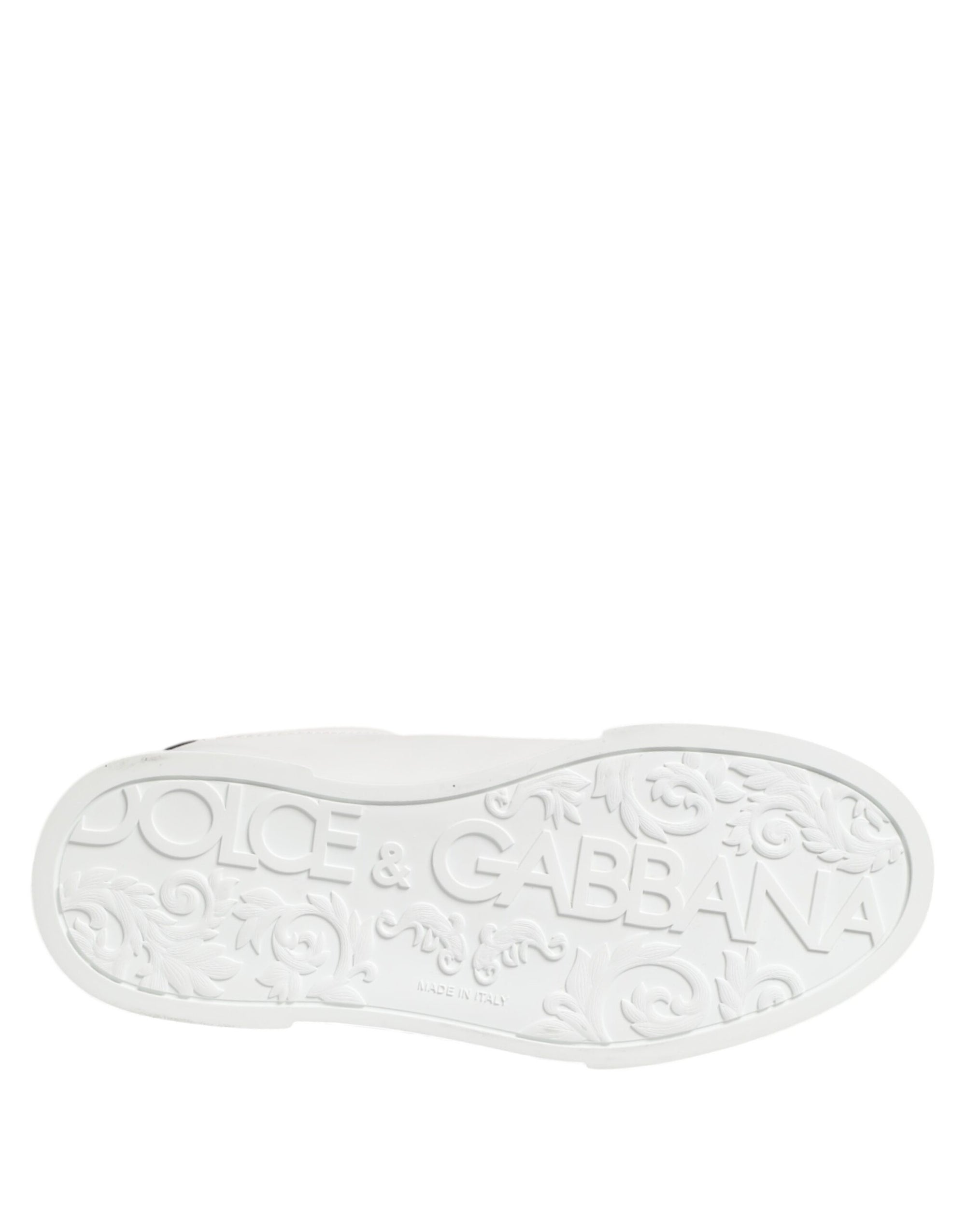 Dolce & Gabbana White Crown Patch Portofino Men Sneakers Shoes