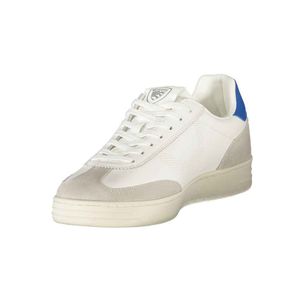 Blauer White Leather Men Sneaker