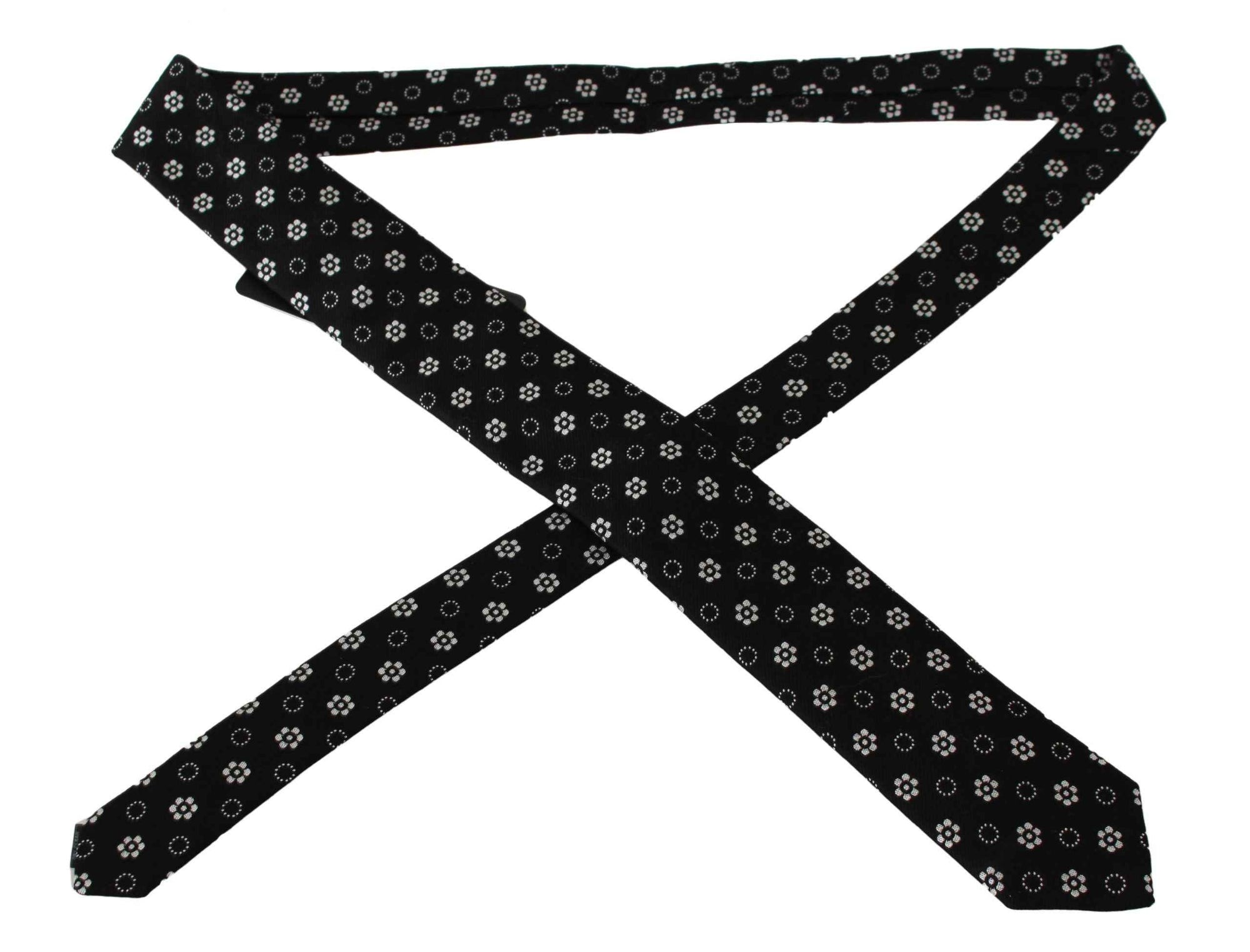 Dolce & Gabbana Black 100% Silk Floral Print Print Classic Tie