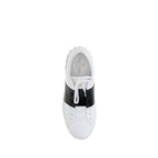 Valentino Garavani White Calf Leather Bos Taurus Low Top Sneakers