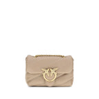 PINKO Beige Calf Leather Bos Taurus Shoulder Bag