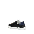 Dolce & Gabbana Black Calf Leather Bos Taurus Low Top Sneakers